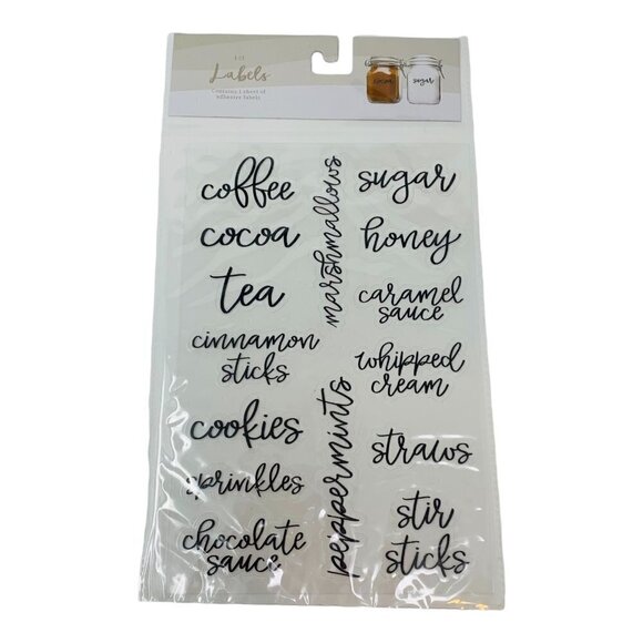 Other - Kitchen Labels Vinyl Decal Sticker For Canister Jars Storage Organize New Black
